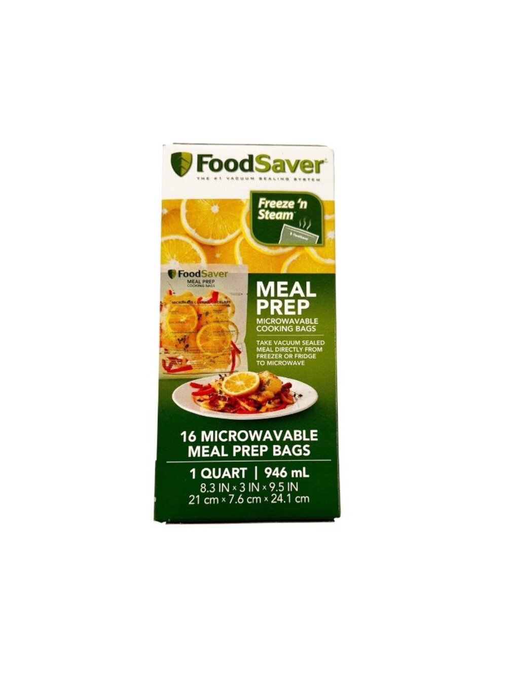 FoodSaver® Microwavable Meal Prep Bags, 1 Quart, 16 BAGS NEW SEALED!